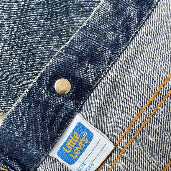 Vintage Little Levis Denim Jean Jacket Orange Tab Acid Wash Kids - Picture 9 of 9